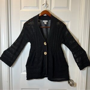 J’Envie New York women Black Sweater Cardigan with Button Detail size medium